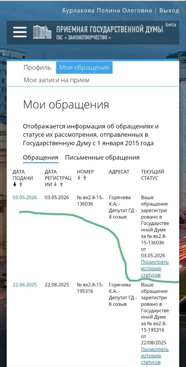 Юристка и активистка направила депутатке Госдумы требование ускорить подготовку законопроектов о защитных ордерах, запрете приближения агрессоров и усилении ответственности полиции за несвоевременное реагирование.