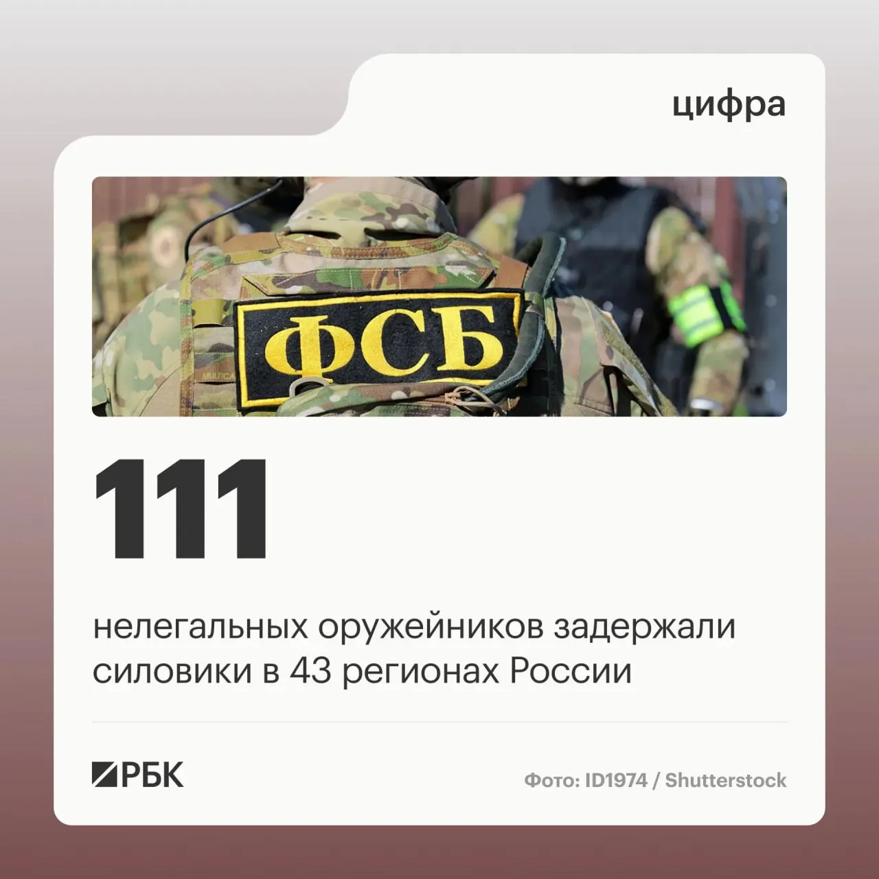 Оперативная операция прошла в 43 регионах; ликвидирована сеть подпольного оборота оружия, задержаны 111 человек, закрыты 37 подпольных мастерских.