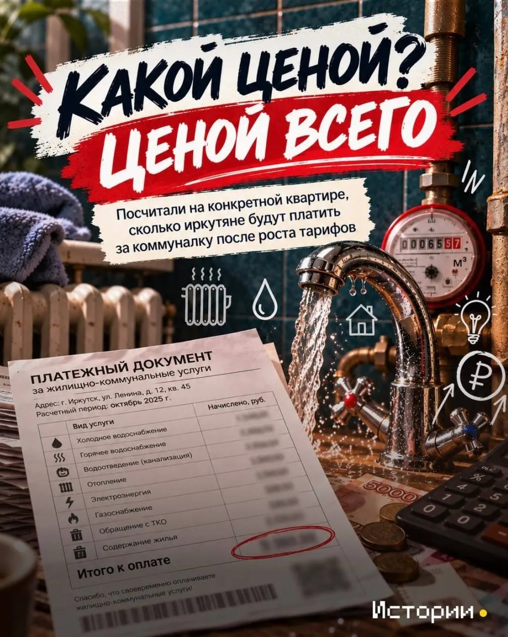 Пример из Иркутска показывает, как повышение тарифов на тепло и воду скажется на платежках жильцов.
